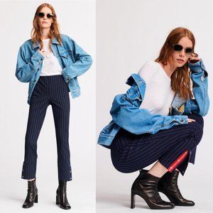 rag & bone Simone Stripe Snap Button Blue Pants